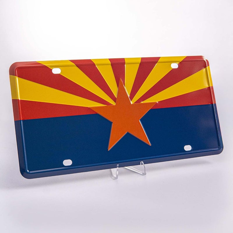 Pickwicks Arizona State Flag License Plate – Embossed HD Aluminum Car Tag – Decorative Front Plate – 6”x12” – Southwest Pride (Arizona) - Image 3